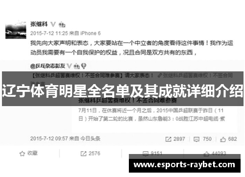 辽宁体育明星全名单及其成就详细介绍